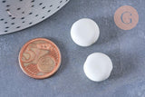 Perle porcelaine blanche, perle striées,perle céramique, céramique blanche, 15mm, x10 (G2571)