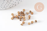 Perle disque laiton brut 4mm, x50 (G0155)