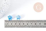 Perle étoile Mauvais Oeil porcelaine 10mm, perle céramique création bijoux DIY, x1 (G9015)