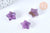 Perle étoile améthyste facettes 14mm,pendentif bijoux, pendentif pierre améthyste naturelle, pendentif étoile pierre, x1 G6830