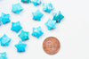 Perle étoile howlite turquoise facettes, pendentif pierre, howlite naturelle, pendentif étoile pierre,14mm, x1 (G4650)