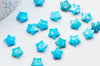 Perle étoile howlite turquoise facettes, pendentif pierre, howlite naturelle, pendentif étoile pierre,14mm, x1 (G4650)