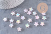 Perle étoile plastique rose irisé,pendentif acrylique transparent ,perle,création bijoux plastique coloré, 11mm, x 30 (7.4gr) (G3493)