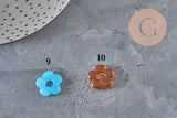 Cuenta de flor de vidrio intercambiable de 15,5 mm para pendientes de aro, x1 (G11025)