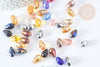 Perle goutte cristal facettée multicolore AB 12x8mm, création bijoux cristal, X10 (G7578)
