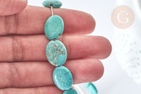 Perle goutte nuggets rondelle Howlite teintée turquoise foncé naturelle 5-30mm, x1 fil de 40cm (G8193)