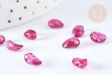 Perle goutte verre rouge foncé 8,5mm, perle cristal , x10 (G7231)