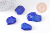Perle hexagonale howlite bleue, howlite naturelle, perle bleue, x5 (G5491)