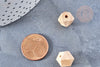 Perle hexagone bois 11mm, x5 (G6057)