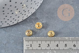 Perle intercalaire fleur zamac doré 8x3.5mm, fabrication de bijoux, x10 (G8881)