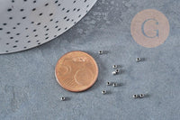 Perle intercalaire ronde acier inoxydable 304 platine 2mm, x100 (G8848)