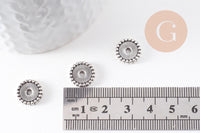 Perle intercalaire rondelle zamac argent vieilli 12mm, x10 (G0178)