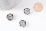 Perle intercalaire rondelle zamac argent vieilli 12mm, x10 (G0178)