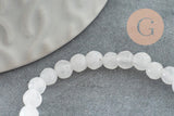 Perle jade naturel blanc facette 4mm, x1 fil de 36.5cm (G3001)