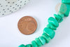 Perle jade vert teinté nugget 8-18mm, pierre naturelle pour bijoux DIY, le fil de 83cm (G7069)