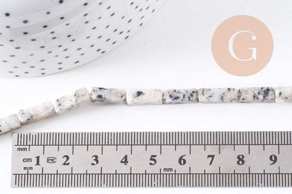 Perle jaspe sésame, perle rectangulaire,jaspe tacheté,pierre naturelle,perle jaspe,perles pierre, 14mm x1 fil de 29 perles , (G0676)