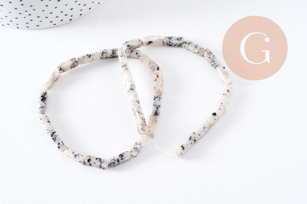 Perle jaspe sésame, perle rectangulaire,jaspe tacheté,pierre naturelle,perle jaspe,perles pierre, 14mm x1 fil de 29 perles , (G0676)