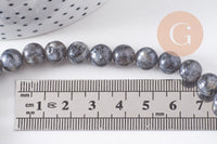 Perle labradorite, pierre naturelle,labradorite naturelle,perle pierre,8mm,x1 fil de 50 perles, x1 (G6902)