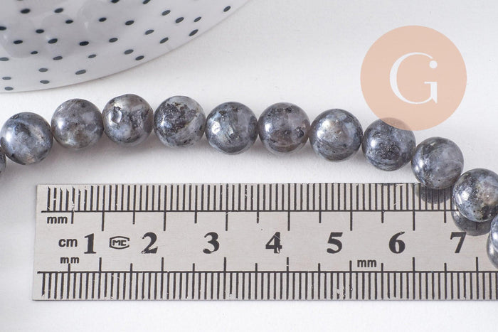 Perle labradorite, pierre naturelle,labradorite naturelle,perle pierre,8mm,x1 fil de 50 perles, x1 (G6902)