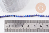 Perle lapis lazuli ronde facett,bijou pierre naturelle,lapis lazuli naturel,pierre naturelle, pierre,3mm,le fil de 39 cm (G3877)