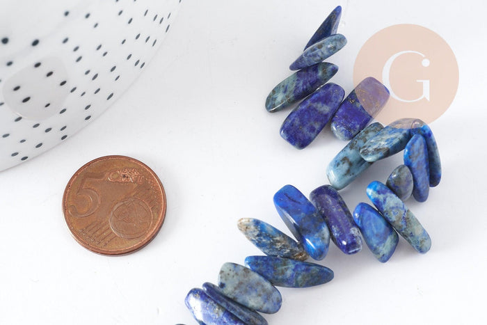 Perle longue lapis Lazulis naturel 13-25mm, (G3441)