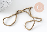Perle losange hématite bronze non magnétique, des perles en imitation de pyrite pierre, 3x3mm,41cm le fil de 200 perles, x1 (G5022)