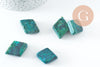 Perle losange turquoise naturelle verte teintée 36mm, x1 (G0524)