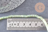 Perle nacre naturelle heishi vert pastel,tube coquillage coloré,perle coquillage,2x4mm, le fil de 40cm, x1 (G4770)
