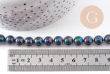 Perle nacre naturelle noire 8mm eau douce, le fil de 40cm x1 (G10912)