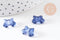 Perle noeud papillon verre bleu transparent irisé 9.5mm, x10 (G10597)