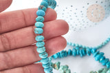 Perle nuggets rondelle Howlite teintée turquoise foncé naturelle 5-30mm,fil de 40cm x1 (G8194)