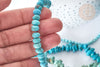 Perle nuggets rondelle Howlite teintée turquoise foncé naturelle 5-30mm,fil de 40cm x1 (G8194)