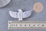 Perle oiseau aigle pierre naturelle 40mm, x1 (G10332)
