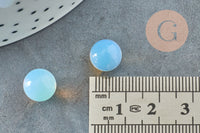 Perle opalite blanche ronde non percée 10mm, x1 (G7107)