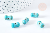 Perle osselet howlite turquoise,howlite naturelle, perle turquoise, perle pierre, 12mm, x5 (G3436)