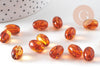 Perle ovale acrylique imitation ambre marron 14mm, x10 VALIDE