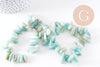 Perle ovale amazonite naturelle 13-22mm,perle pierre naturelle , fil 40cm x1 (G8536)