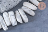 Perle ovale chips howlite blanche naturelle 12-20mm, x1 fil de 39cm (G6203)
