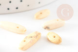 Perle ovale chips howlitejaune clair, pierre howlite naturelle, pierre,perle pierre,11-19mm, x20 perles, G4416