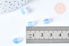 Perle ovale goutte verre imitation jade bleu clair 8.5mm, x10 Perles (G7294)