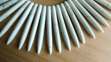 Perle pointe howlite blanche naturelle 24-54mm, création bijoux fantaisie le fil de 95 perles-G0086