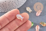 Perle poisson verre multicolore 15.5mm, x10 (G10822)