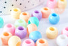 Perle pony rondelle en plastique multicolore 10mm, x 50 (G6397)