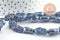 Perle porcelaine cœur bleu foncé irisé 16mm, x24 (G9791)