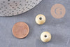 Perle porcelaine jaune pâle, perle céramique, perle ronde, 1.5cm, x5 (G2300)