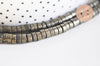Perle pyrite heishi disque 6mmx4mm,fabrication bijoux perle pyrite naturelle, pierre,x1 fil de 40cm (G6219)