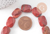 Perle rectangle jaspe rouge naturelle 12mm, fil de 21cm x1 (G4432)