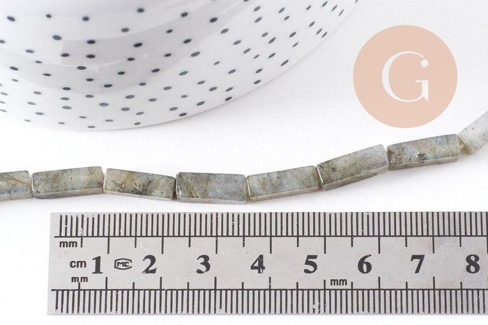 Perle rectangle labradorite, labradorite naturelle, pierre naturelle, perles pierre, 14mm x1 fil de 39cm (G0675)