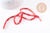 Perle rectangle nacre rouge naturelle, perle rectangulaire, coquillage teinté rouge, 14mm,fil de 39cm, x1 (G1063)