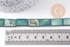 Perle rectangle nacre verte naturelle 15.5mm, x1 fil de 38cm (G1701)